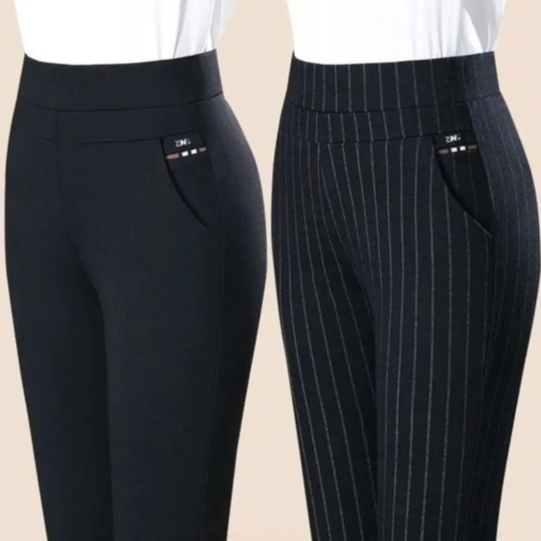 Womens High-Waisted Leggings  Slim Fit  Stretch Fabric  Faux Pocket Detail
