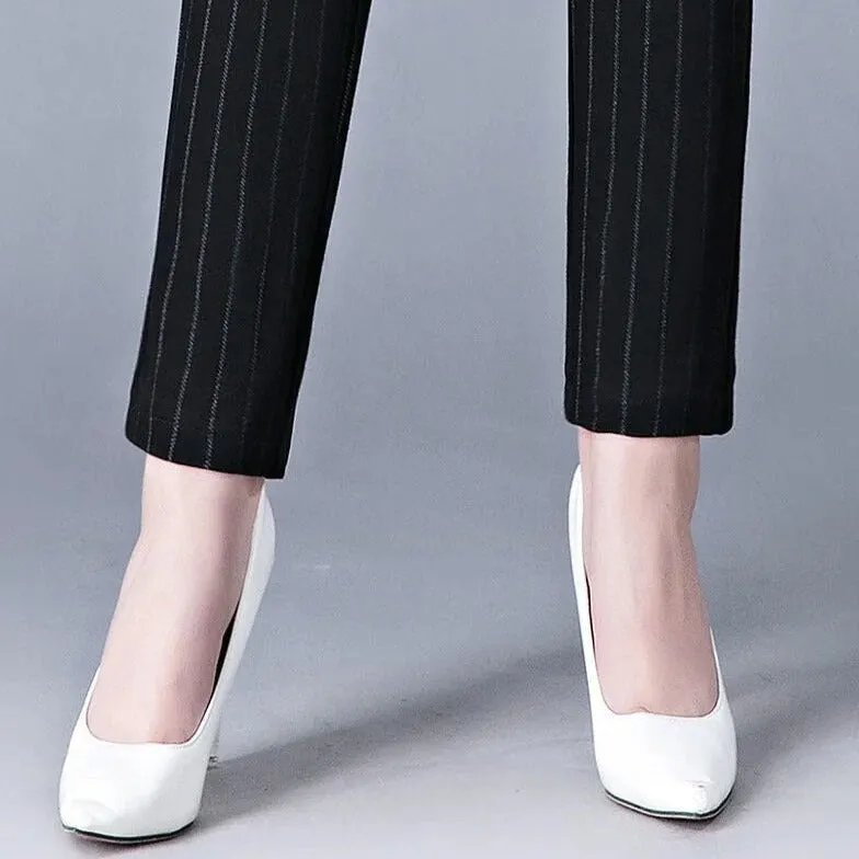 Womens High-Waisted Leggings  Slim Fit  Stretch Fabric  Faux Pocket Detail