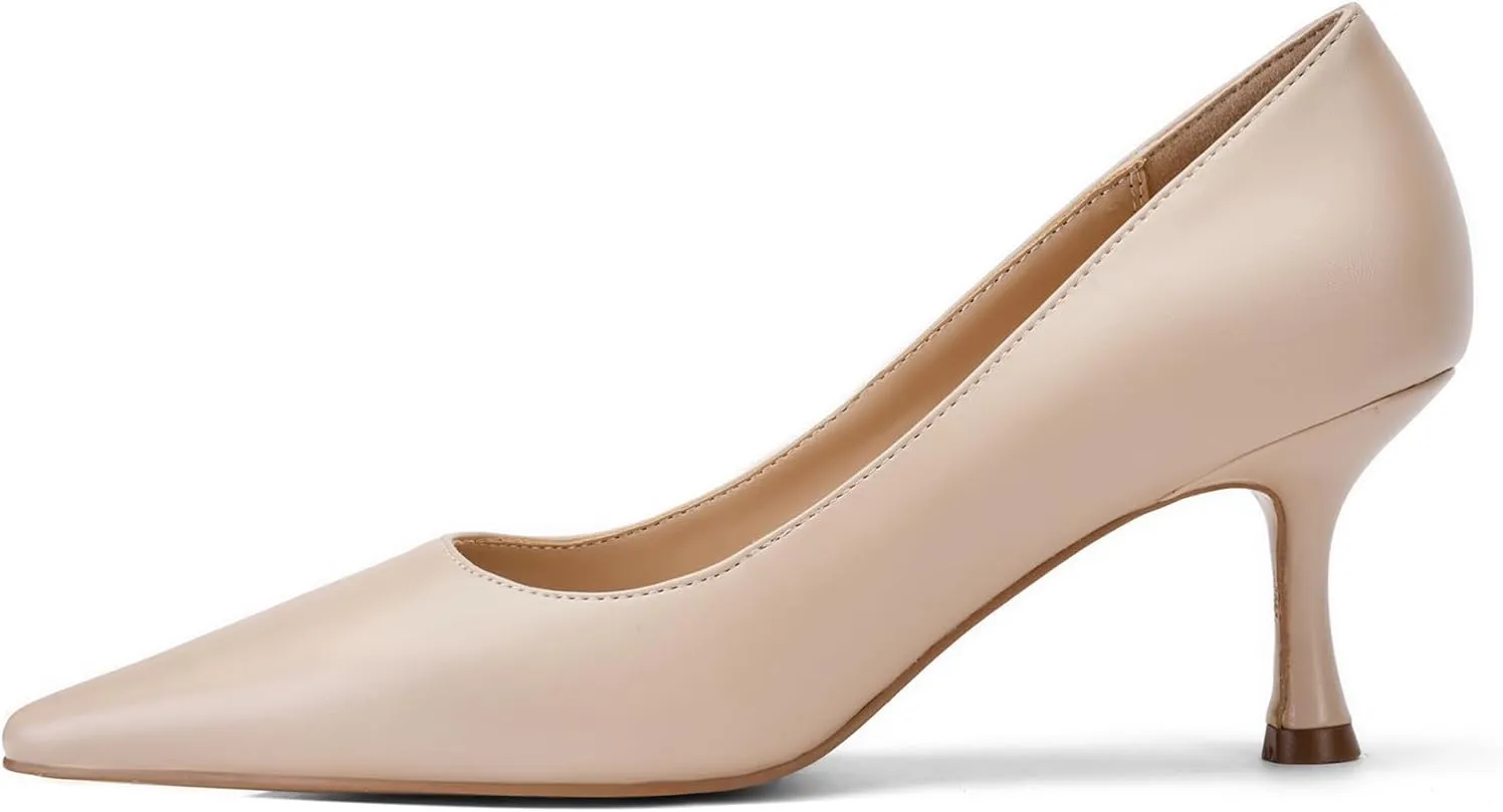 Women's Low Heel Pointed Toe Kitten Heel Daily Shallow Mouth Shoes on Stilettos Fine High Heels Party Wedding Prom Work Formal Dress Shoes Office Event Comfort Heels