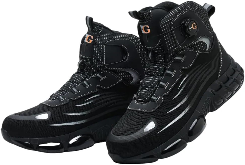 Women's Mid-Cut Steel Toe Safety Work Shoes Comfort Lightweight Anti-Smashing Anti-Puncture Wear-Resistant Air Cushion Shoes