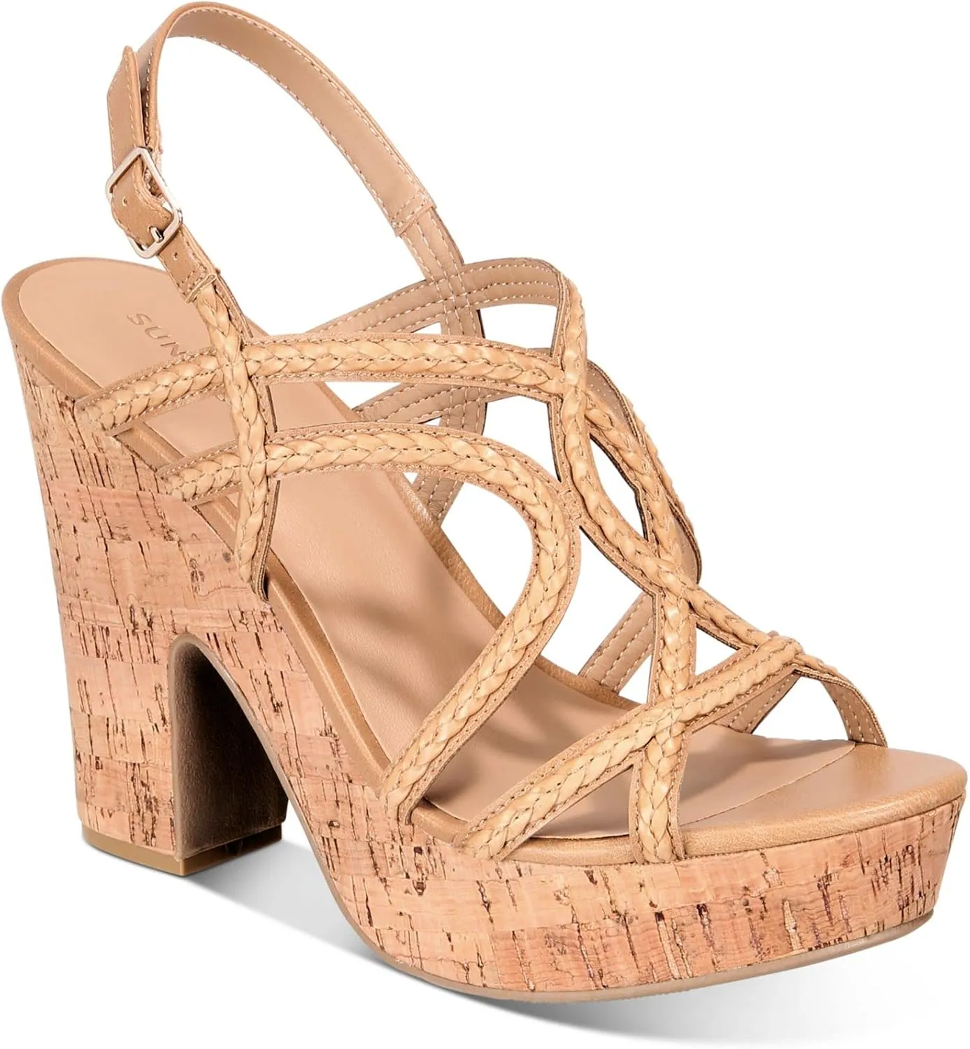 Womens Nadiya Cork Pumps Platform Sandals Tan 9.5 Medium (B,M)