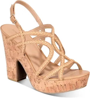 Womens Nadiya Cork Pumps Platform Sandals Tan 9.5 Medium (B,M)
