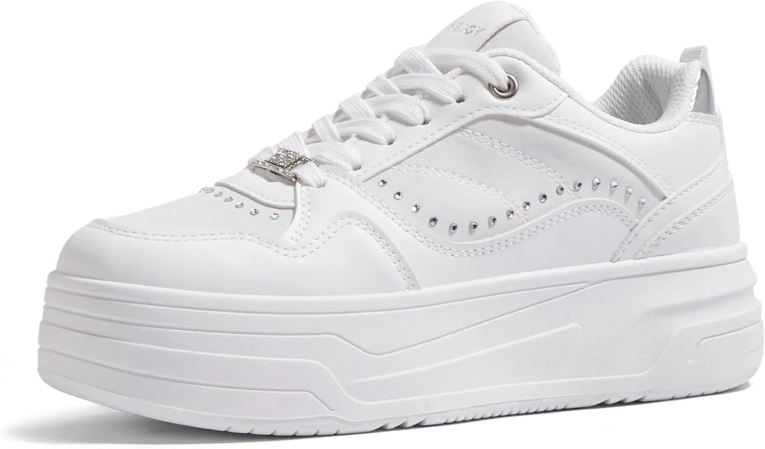 Women's Platform Sneakers Chunky Tennis Shoes with Artificial Leather & Recyclable Material Insole Non-Slip Cushion for Casual, Streetwear & Daily Outfits