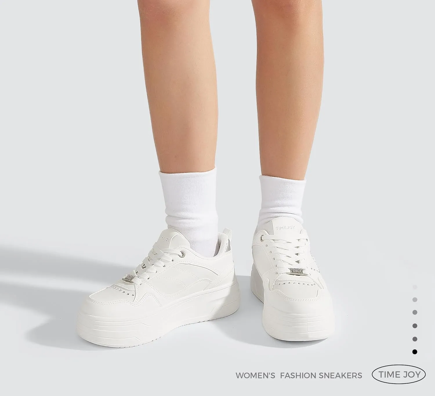 Women's Platform Sneakers Chunky Tennis Shoes with Artificial Leather & Recyclable Material Insole Non-Slip Cushion for Casual, Streetwear & Daily Outfits