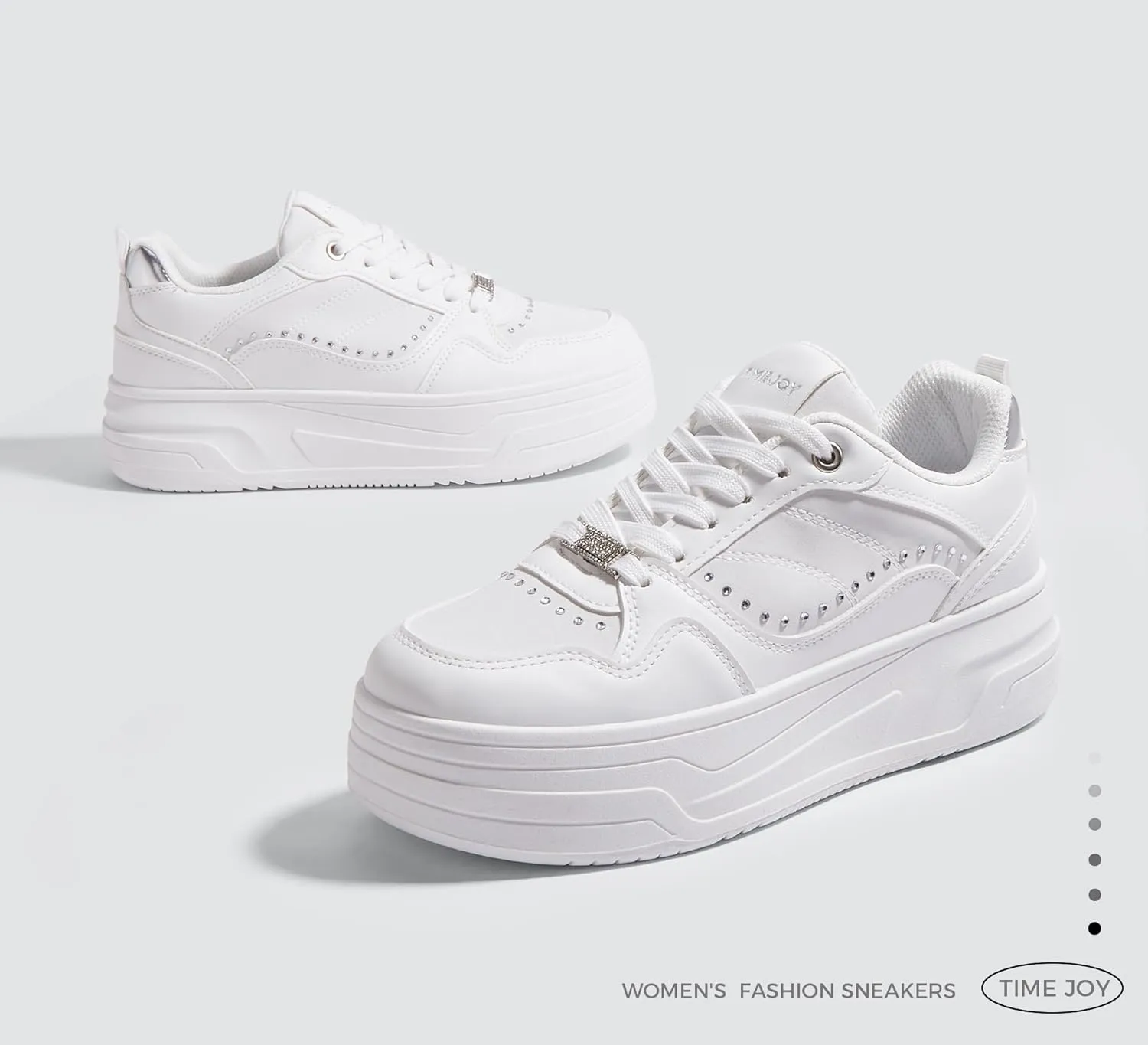 Women's Platform Sneakers Chunky Tennis Shoes with Artificial Leather & Recyclable Material Insole Non-Slip Cushion for Casual, Streetwear & Daily Outfits