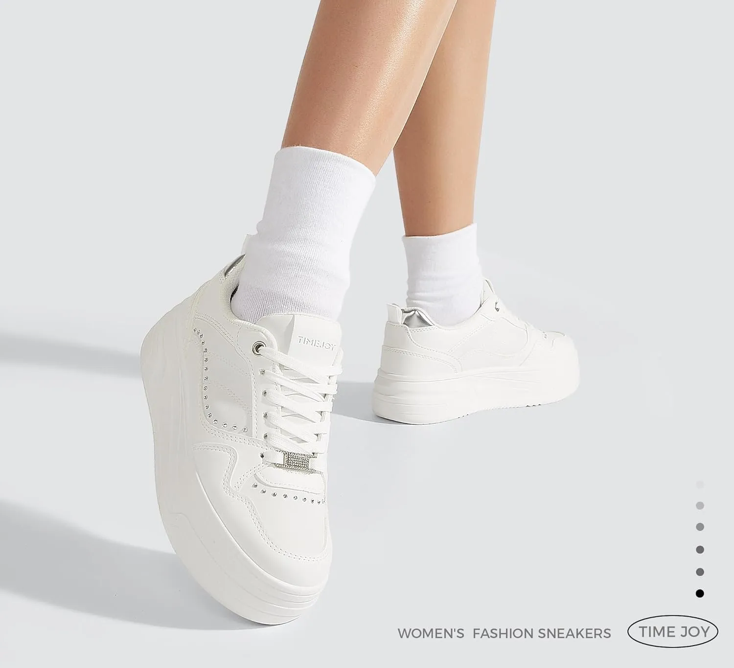 Women's Platform Sneakers Chunky Tennis Shoes with Artificial Leather & Recyclable Material Insole Non-Slip Cushion for Casual, Streetwear & Daily Outfits