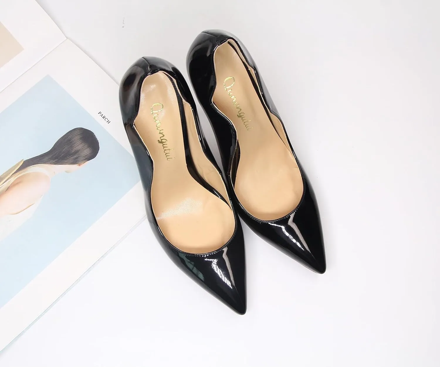 Women's Pointed 4.7 Inch Wave Sexy Stilettos Large Size High Heels Party Party Work Shoes