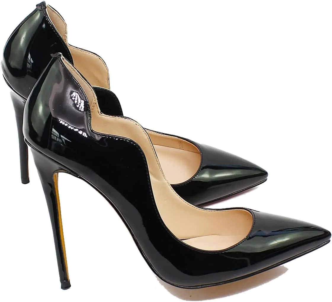 Women's Pointed 4.7 Inch Wave Sexy Stilettos Large Size High Heels Party Party Work Shoes