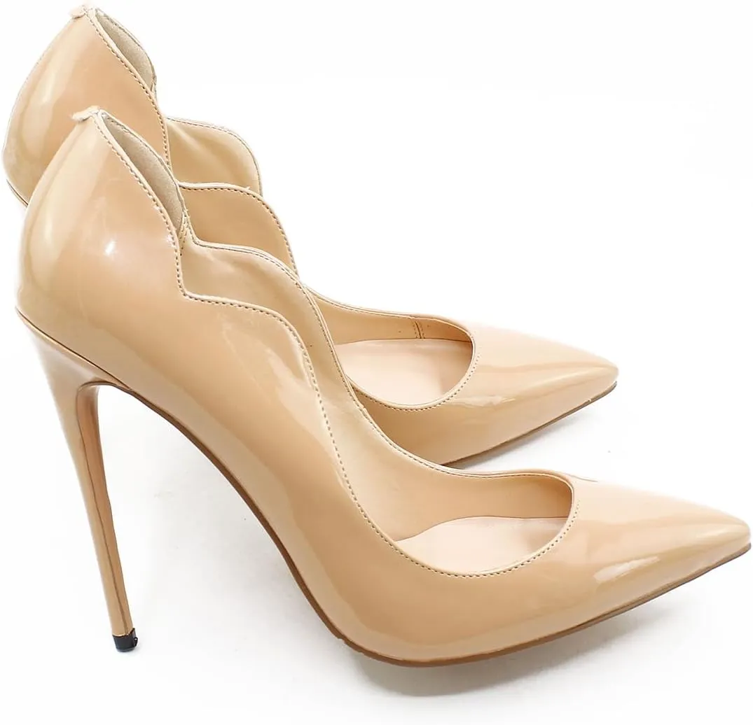 Women's Pointed 4.7 Inch Wave Sexy Stilettos Large Size High Heels Party Party Work Shoes
