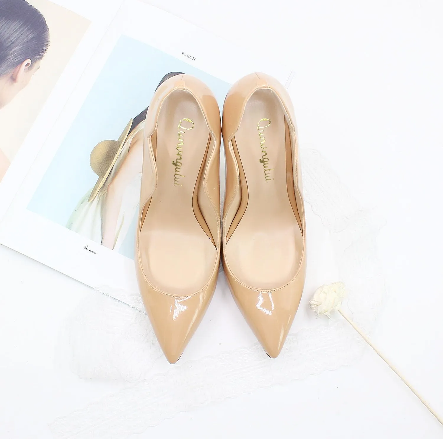 Women's Pointed 4.7 Inch Wave Sexy Stilettos Large Size High Heels Party Party Work Shoes