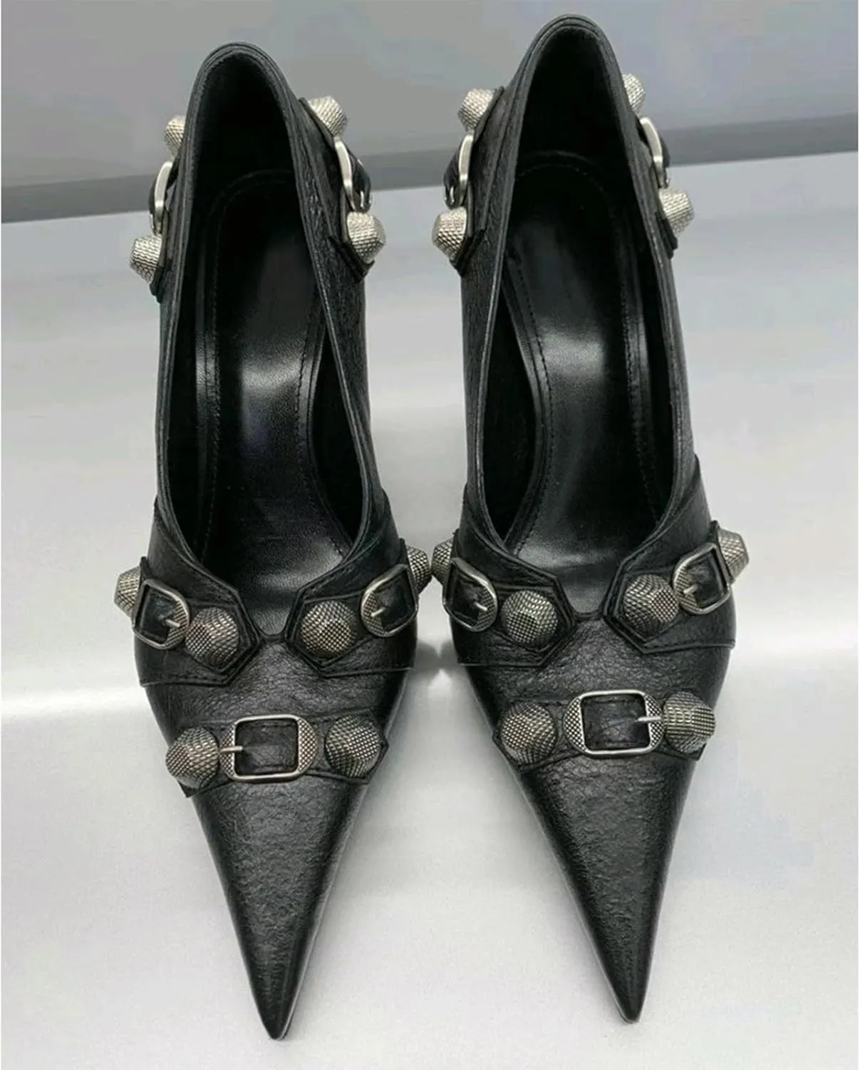 Women's Pointed Toe High Heel Pumps Slip On Stiletto Pumps Comfortable Closed Toe Kitten Heels Sandals for Women Studded Stiletto Dress Shoes Party Wedding Fashion Shoes