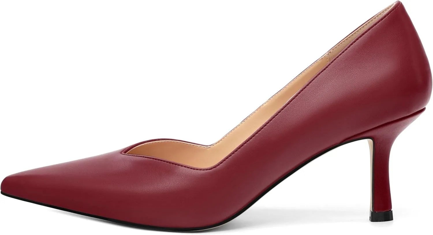 Women's Pumps, Pointed Closed Toe Kitten Heels for Women, Comfortable Mid Heel Women's Dress Shoes 2.5 inch