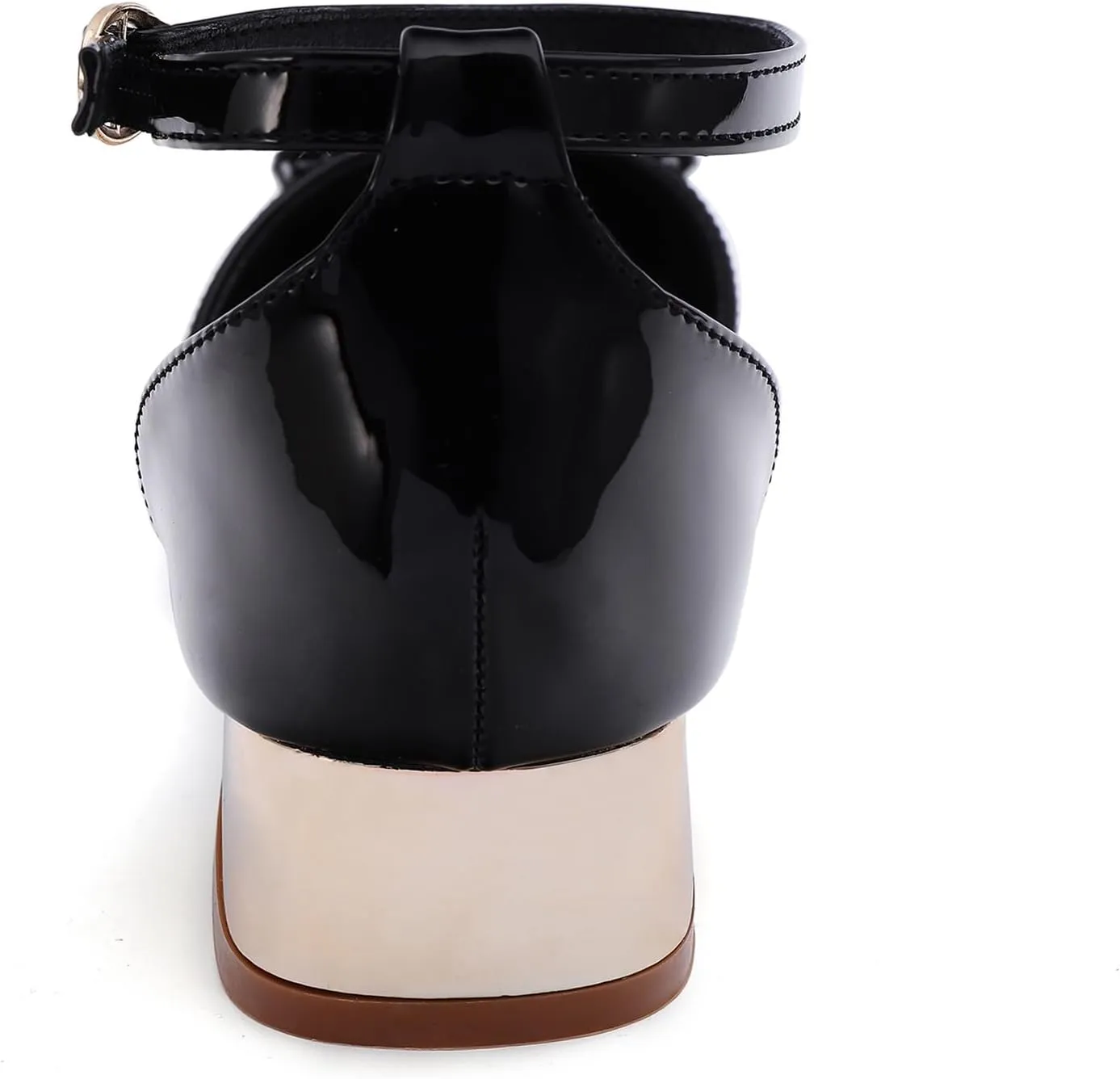 Women's Pumps Shoes Pointed Toe Low Heels Ankle Strap Closed Toe Wedding Party Dress Sandals