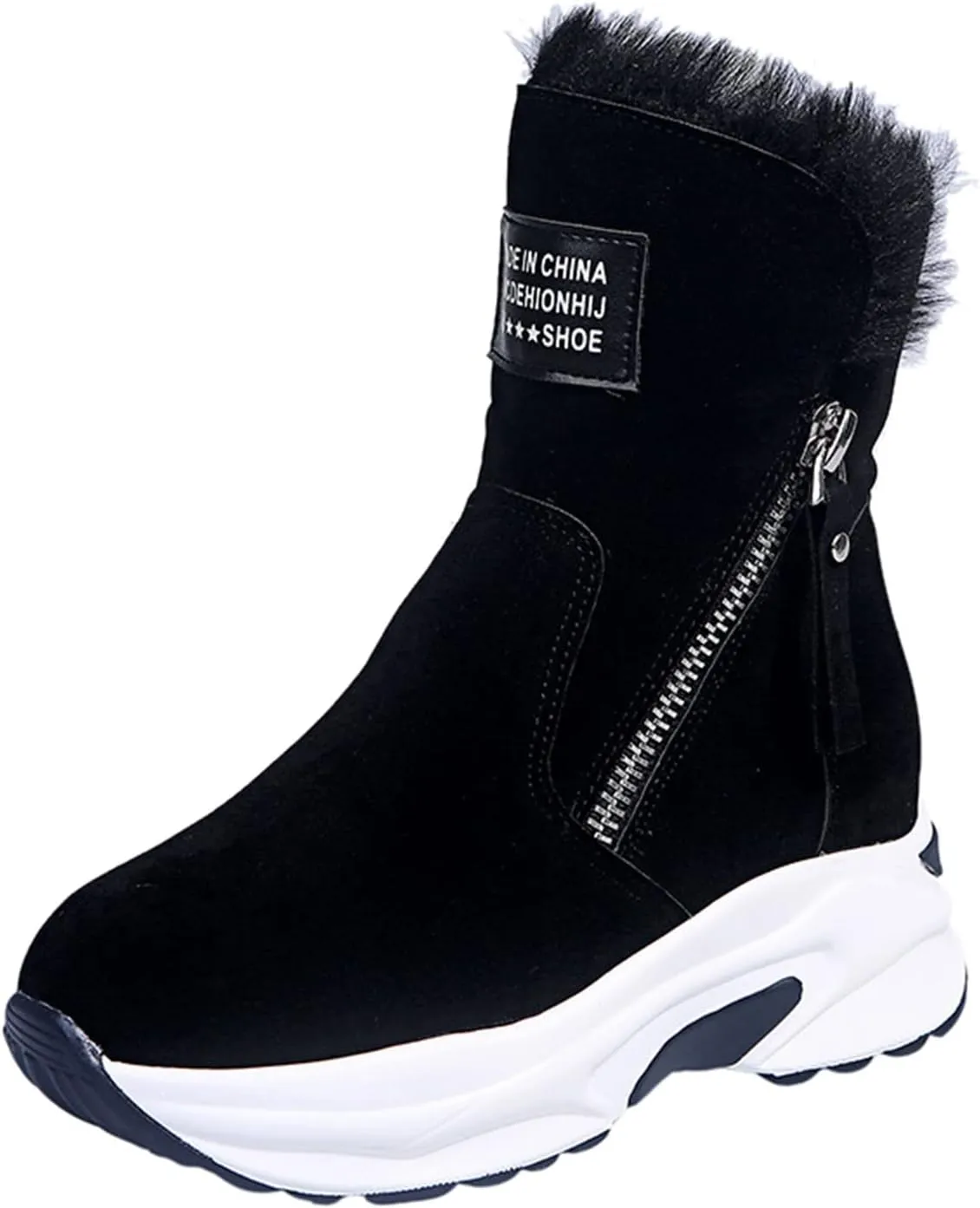 Women's Snow Boots Winter Ankle Boots Ladies Warm Fur Lined Booties Thickening Shoes Zip Flat Sneakers Outdoor Booties
