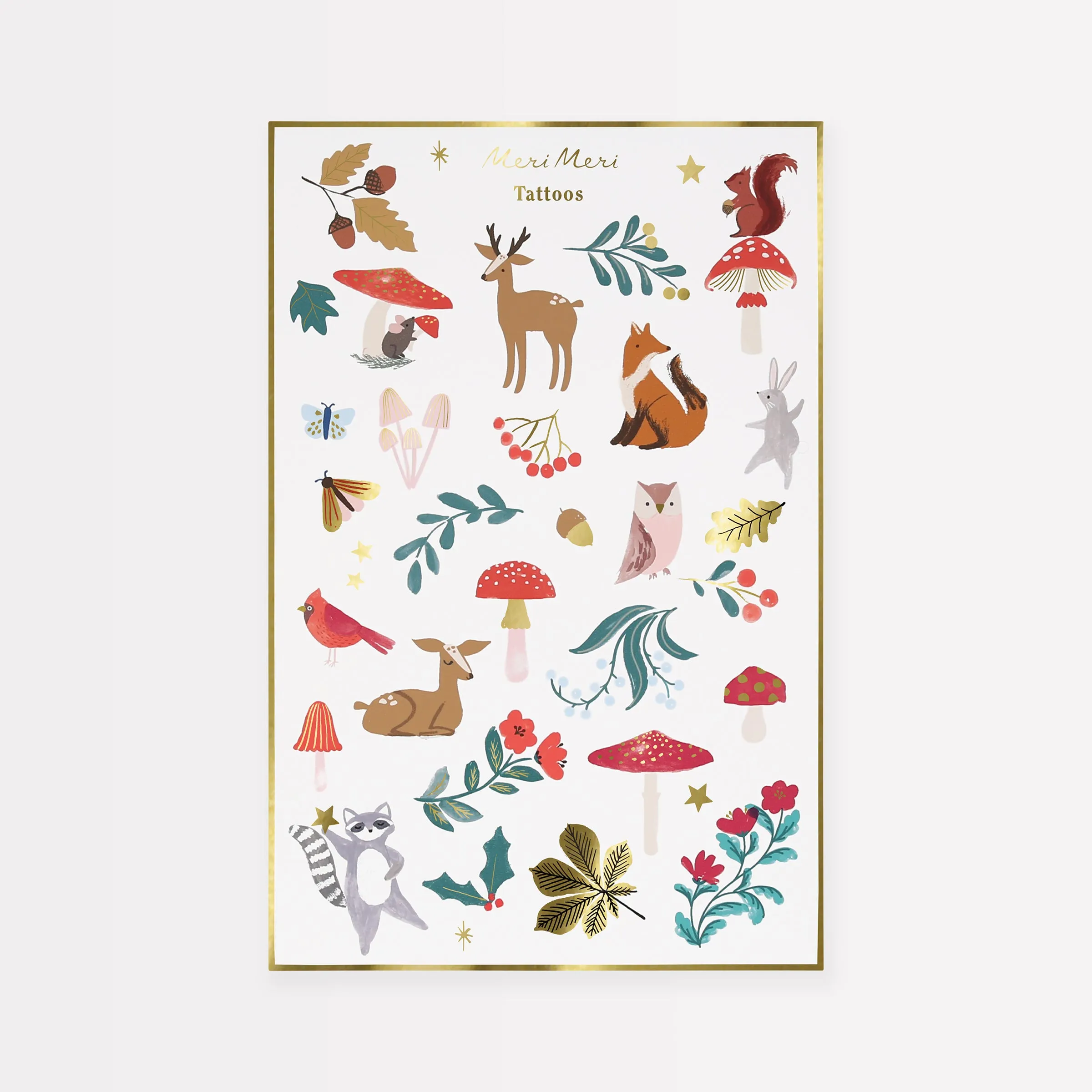 Woodland Temporary Tattoo Sheets (x 2 sheets)