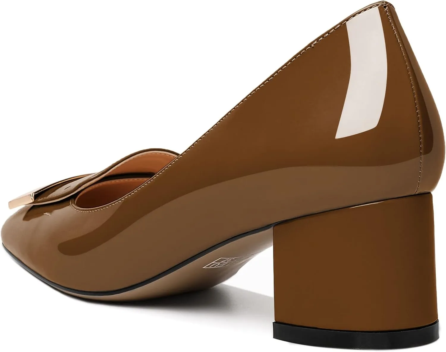 YODEKS Women's Low Block Heels Pumps Square Toe Chunky Heels Slip On 2 Inch Closed Toe Dressy Shoes