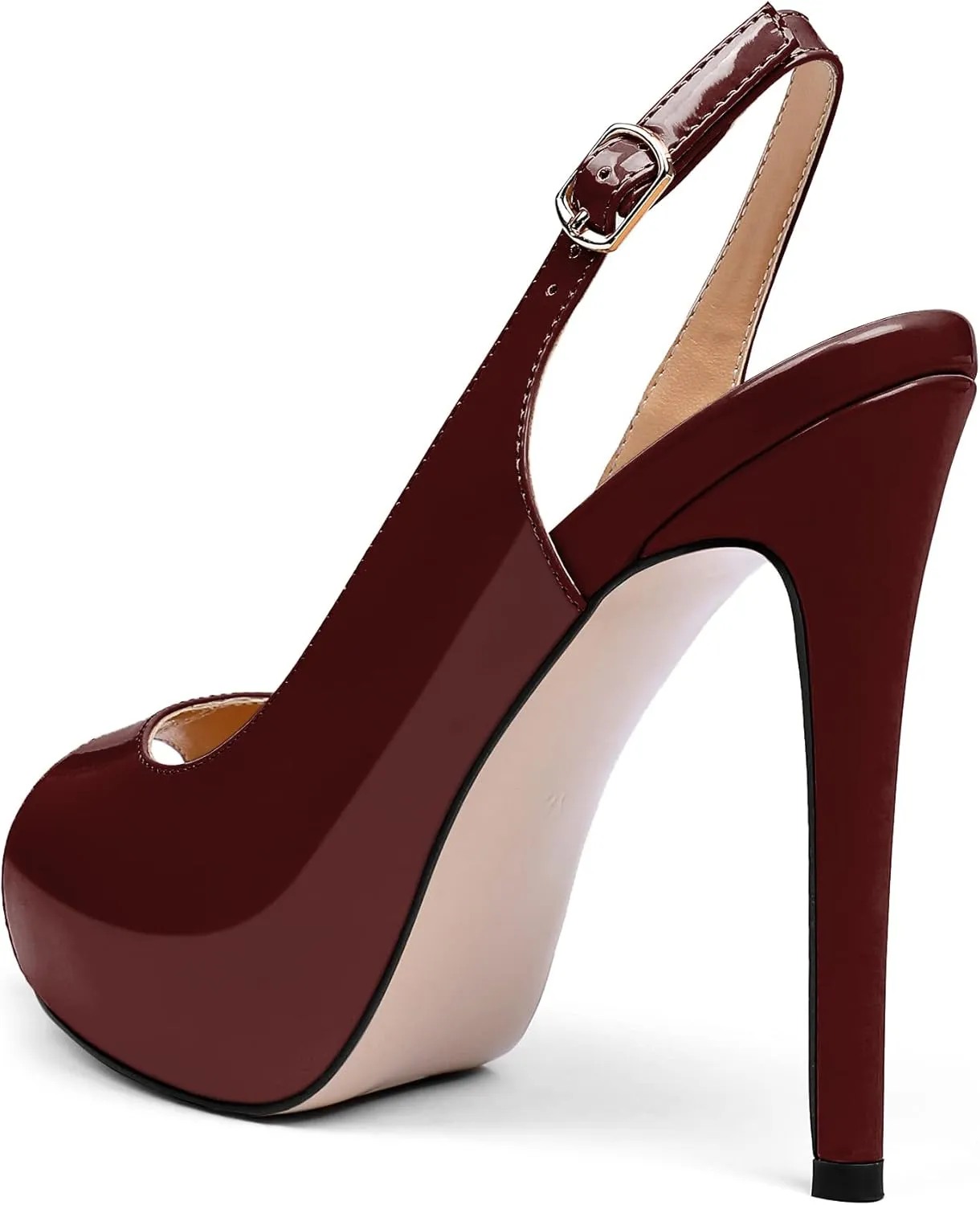 YODEKS Women's Peep Toe High Heel Slingback Pumps Platform Party Dress Shoes