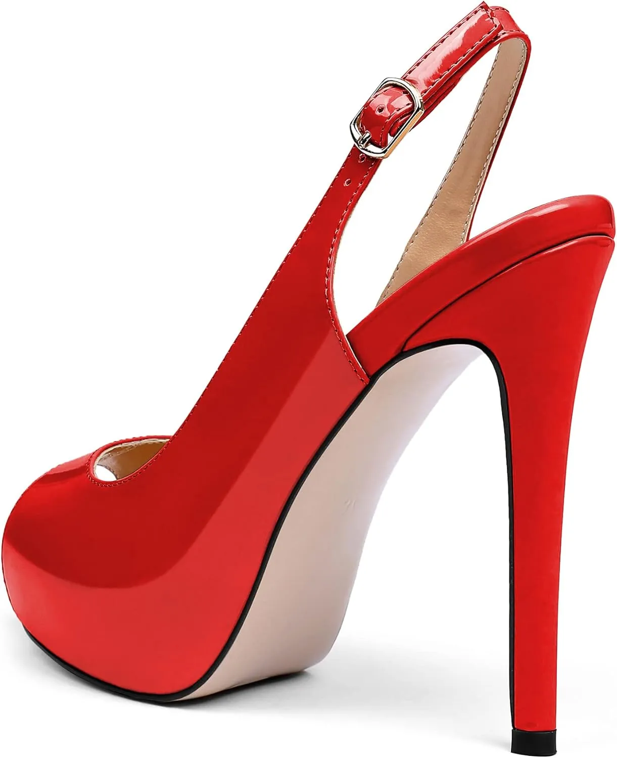 YODEKS Women's Peep Toe High Heel Slingback Pumps Platform Party Dress Shoes
