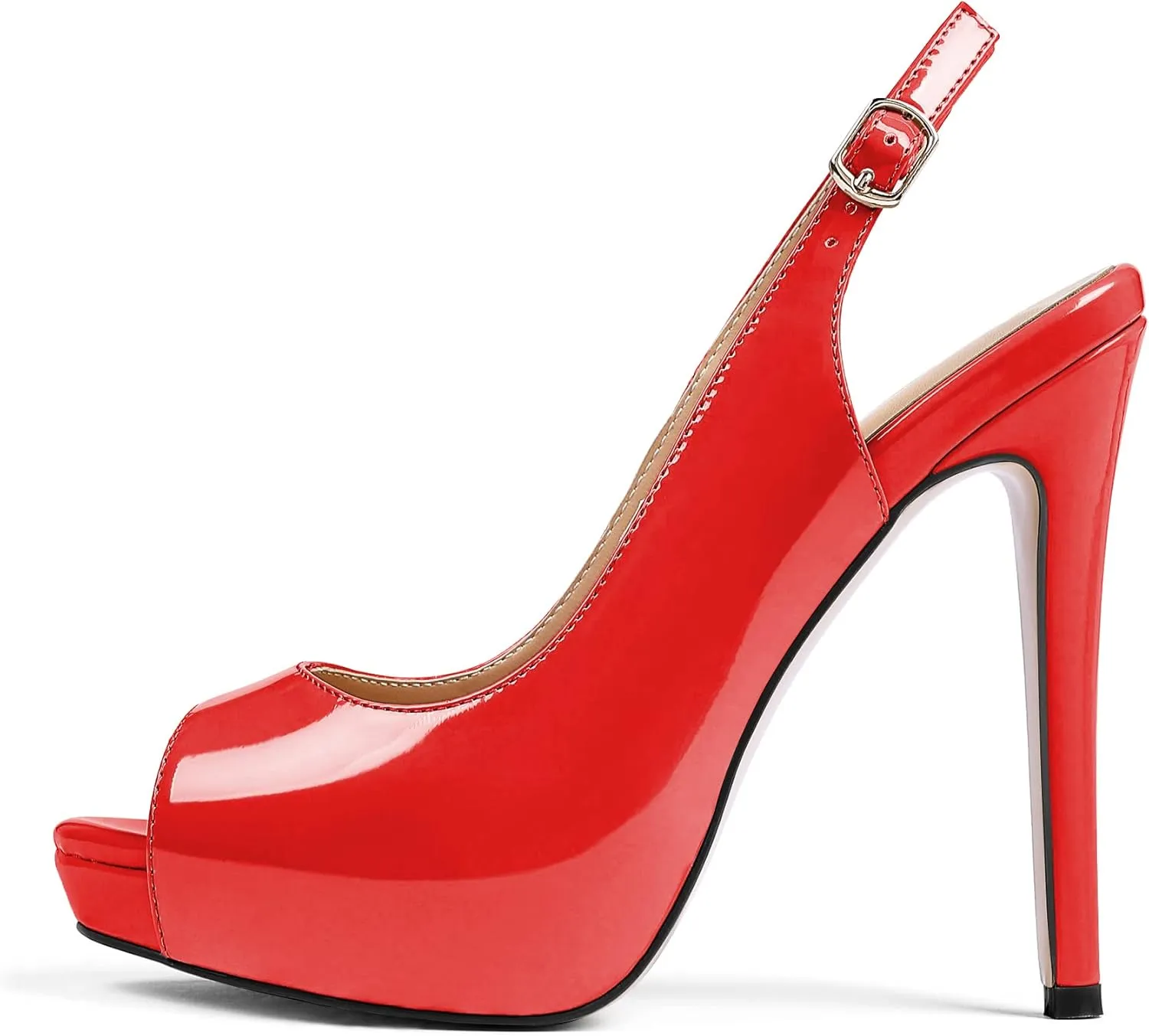 YODEKS Women's Peep Toe High Heel Slingback Pumps Platform Party Dress Shoes