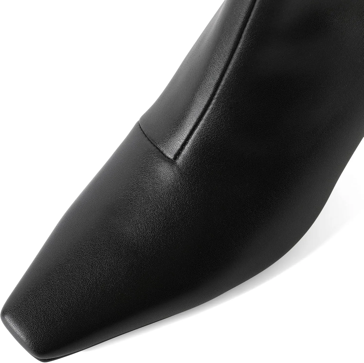 Zamikoo Ankle Boots for Women Low Heel Square Pointed Toe Stretch Kitten Heels Short Booties Side Zipper 2.5 Inches