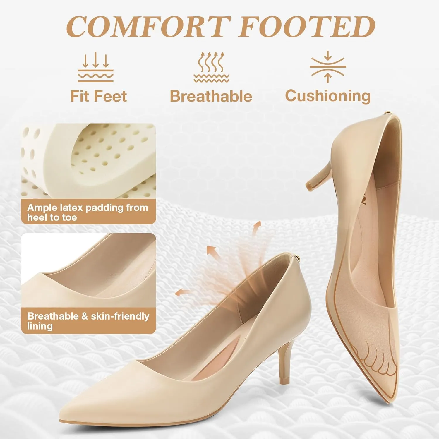 ZURIN Women's Pointed Toe Comfortable Stiletto Heels Closed Toe Dress Pumps Shoes for Wedding Work Office Business