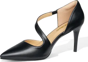 ZURIN Women's Pointed Toe Stiletto Heels for Women Comfortable Closed Toe Heel Dress Pumps Shoes for Work Office Wedding Dancing 3 inch