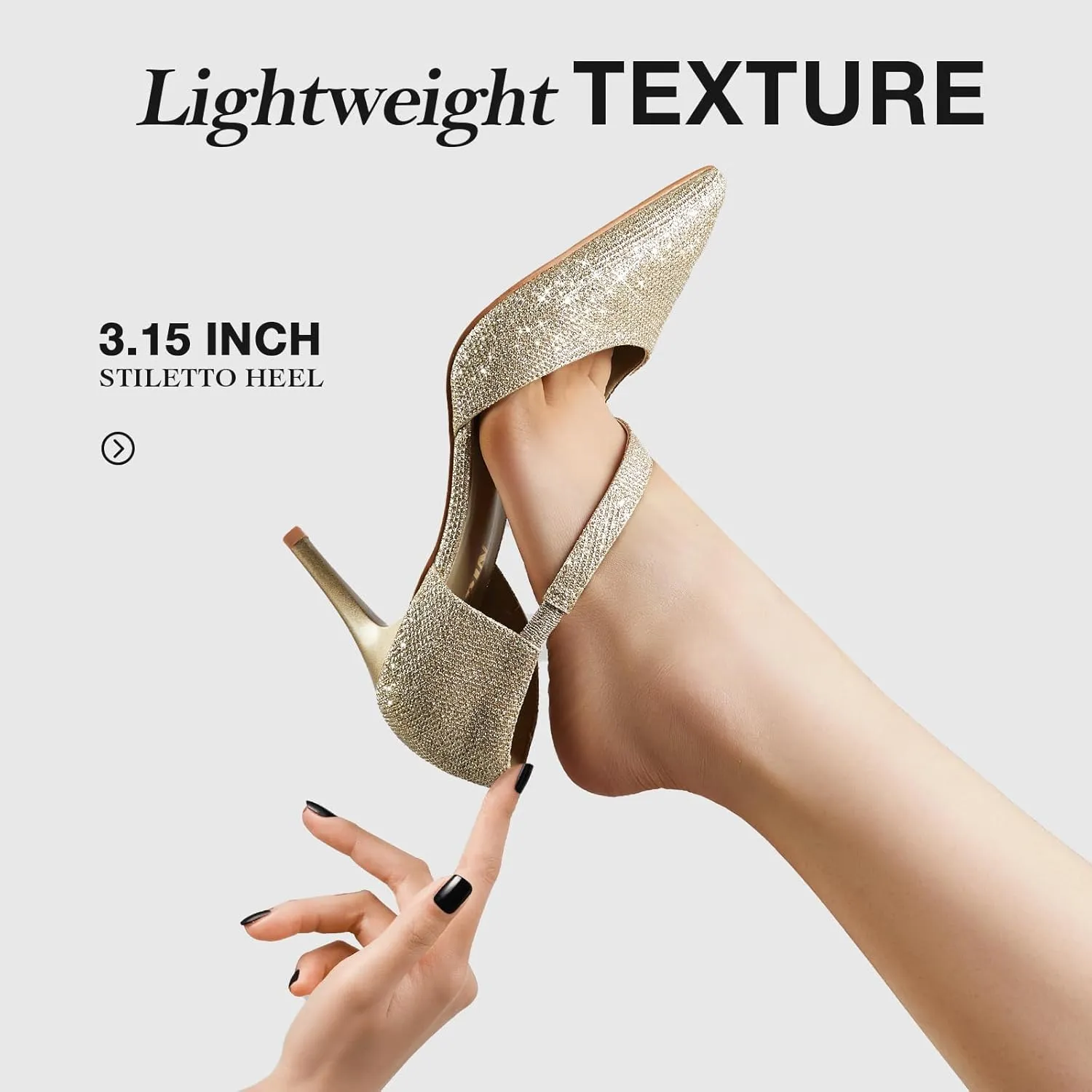 ZURIN Women's Pointed Toe Stiletto Heels for Women Comfortable Closed Toe Heel Dress Pumps Shoes for Work Office Wedding Dancing 3 inch